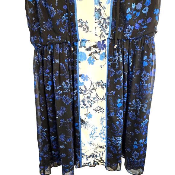 Women's Dress 2X 2XL XXL Blue Floral Cap Sleeves Sheath Sun Plus Size 18W 20W - Picture 3 of 6